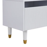 Mobile TV basso con 4 cassetti, in MDF e acrilico, 178x35x45 cm, Bianco(m-6)