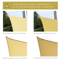 Outsunny Vela de Sombra Retangular 4x6 m Toldo Vela de Poliéster com Proteção UV Aneis em Forma de D e Cordas para Jardim Pátio Piscina Areia(m-5)