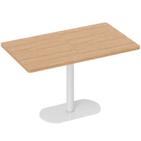 HOMCOM Mesa de comedor rectangular para 6 personas, 120 x 70 x 75 cm, mesa de cocina con base y tablero grueso roble blanco(m-1)