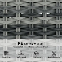 Outsunny 2 Seater Rattan Sofa, Outdoor Garden Sofa with Deep Seat, Cushions, Wide Armrests for Patio, Balcony, Porch, Mixed Grey(m-5)