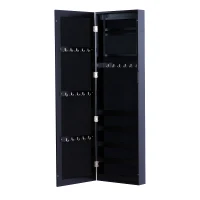 HOMCOM Armoire à Bijoux Noire 37 x 10 x 121 cm(m-1)