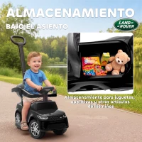 AIYAPLAY Correpasillos 2 en 1 para Niños de 18-36 Meses LAND ROVER DISCOVERY con Almacenaje Mango y Barandilla Extraíbles Negro(m-6)