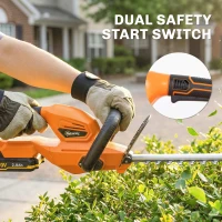 Outsunny elektrische draadloze heggenschaar met 100W motorvermogen, 51 cm snijlengte, ABS, oranje(m-7)