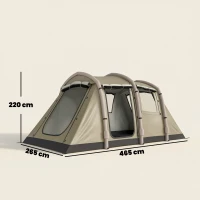 Outsunny Tenda gonfiabile 2-4 persone con pompa a mano, finestre in rete e tendalino(m-3)