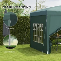Outsunny 3 x 3m Pop Up Gazebo, Wedding Party Canopy Tent Marquee with Carry Bag and Windows, Green(m-6)