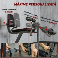 SPORTNOW Aparat pentru gambe cu spătar și perne reglabile, din oțel, plastic și EVA, 100x90x105 cm, gri și negru(m-6)
