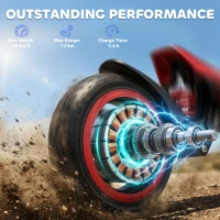 SPORTNOW Electric Scooter for Kids, Foldable E Scooter for Age Age 6+ with LED Display, RGB lights, Up to 16km/h, Red(m-5)