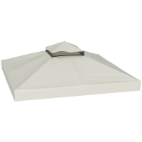 Outsunny Cubierta para Gazebo de Jardín 3x3m UPF30+ de 2 Niveles en Poliéster Gris Claro