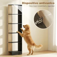 HOMCOM Estantería de 5 Niveles Librería Estrecha para Espacios Pequeños 45x21x170 cm Negro y Roble(m-4)