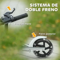 AIYAPLAY Patinete Plegable para Niños de 3-8 Años de 2 Ruedas con LED Luces Manillar de 4 Altura Ajustable Doble Frenos Blanco(m-6)