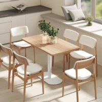 HOMCOM Mesa de comedor rectangular para 6 personas, 120 x 70 x 75 cm, mesa de cocina con base y tablero grueso roble blanco(m-6)