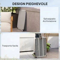 Outsunny Tavolino da Giardino Pieghevole ad Altezza Regolabile, in Metallo e HDPE, 76x50x74 cm, Grigio Scuro(m-4)