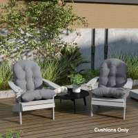 Outsunny Set 2 cuscini per sedia Adirondack capitonné, Grigio(m-4)