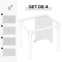 Outsunny 4 parois latérales pour pavillon de jardin tonnelle rigide 300 x 300 cm protéger de la pluie vent soleil beige(m-4)