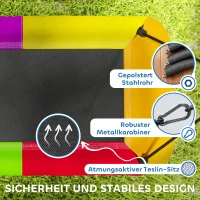 AIYAPLAY Nestschaukel Höhenverstellbar Hängeschaukel bis zu 300kg mit verstellbarer Seile für 3-8 Jahre 148x77x180 cm Mehrfarbig(m-4)