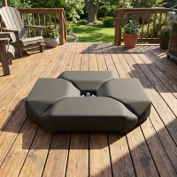 Outsunny Base per Ombrellone con 4 Pezzi, per a Braccio Supporto per Parasole, Riempibile con Acqua 77 kg o Sabbia 100 kg, in HDPE, Nero(m-4)