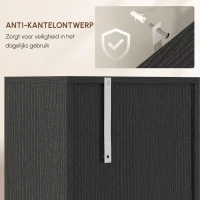 HOMCOM Keukenkast buffetskast met lade soft-close 80x35x180 cm zwart(m-5)