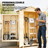 Outsunny Armario de Exterior de Madera con Techo Inclinado Asfalto 2 Puertas con Pestillo 2 Estantes 101,5x49x176 cm Natural(m-6)