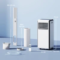 HOMCOM Portable Air Conditioner 9000 BTU, 4-in-1 Air Conditioning Unit with Cooling, Dehumidifier, Fan, Sleep Mode, White(m-3)