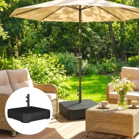 Outsunny Pied de parasol avec Housse, socle parasol extérieur à remplir 80 kg sable ou 90kg sable humide 78 x 78 x 40 cm noir(m-10)