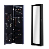 HOMCOM Armoire à Bijoux Noire 37 x 10 x 121 cm(m-10)