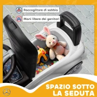 AIYAPLAY Macchina per Bambini Licenza Mercedes Benz con Clacson e Spazio Portaoggetti, 65x28x39 cm, Bianco(m-7)