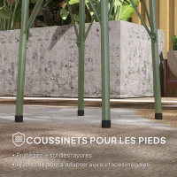 Outsunny Petite table d'appoint ronde, table de jardin, avec découpe en forme de fleur et feuilles, en acier, Ø 40 x 50 cm, vert(m-6)