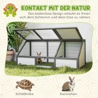 PawHut Schildkrötenbox, Outdoor Schildkrötengehege, bodenloses Design, leicht zu öffnen, Schildkrötenhaus, Weiß(m-5)