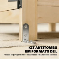 Outsunny Armário Exterior de Madeira com Telhado Inclinado em Asfalto, 2 Portas com Fecho e 2 Prateleiras, 101,5x49x176 cm, Natural(m-4)