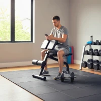 SPORTNOW Banco de entrenamiento, banco de pesas, banco de fitness, marco de acero, negro(m-5)