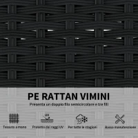 Outsunny 5-Piece Modular Wicker Garden Set with Cushions, Gray Corner Sofa(m-5)