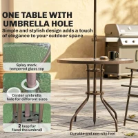 Outsunny 6 Piece Garden Dining Set with Umbrella, Patio Sets with Parasol, 4 Folding Dining Chairs, Dark Grey(m-4)