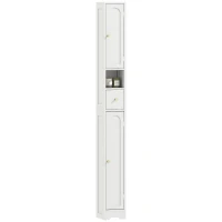 HOMCOM Mobile Colonna per Bagno, Mobile Contenitore con 2 Ante, Cassetto, Scomparto Aperto e Ripiano Regolabile, Bianco(m-8)