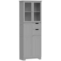 HOMCOM Mobile bagno alto con 4 ante, 2 cassetti e ripiani regolabili, Bianco(m-1)