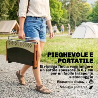 Outsunny Barbecue Portatile a Carbone con Vaschetta Rimovibile, in Acciaio Inox e Metallo, 50.5x34x33 cm, Nero(m-4)