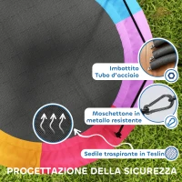 AIYAPLAY Altalena Nido per Bambini 3-8 Anni con Corde e Cinghie, in PE e Tessuto Oxford, 120x120x180 cm, Multicolore(m-4)