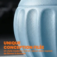 SPORTNOW Kettlebell 12 kg, haltère avec poignée Antidérapante, haltère à boule, musculation, entraînement, pour gym, bleu(m-5)