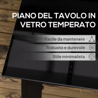 Outsunny Tavolo da Giardino Rettangolare per 6 Persone con Piano in Vetro e Alluminio, 150x90 cm, Nero(m-4)