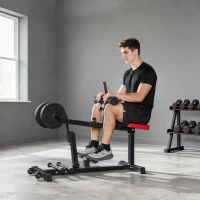 SPORTNOW Banco de entrenamiento de piernas, máquina para elevación de pantorrillas, con ruedas, equipamiento deportivo para ejercicios en casa, acero, negro(m-5)