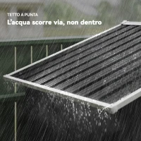 Outsunny Casetta da Giardino Capanno Porta Attrezzi Acciaio 194x107x191 cm, Grigio(m-6)