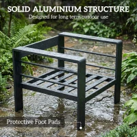 Outsunny 5-Piece Garden Corner Sofa Set with Cushions, 6 Seater Aluminium Garden Furniture Set with Coffee Table, Light Grey(m-5)