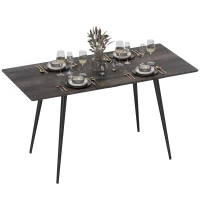 HOMCOM Mesa de comedor extensible, mesa ampliable para 6-8 personas, mesa de cocina con patas de acero sólidas(m-7)