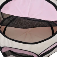PawHut Parque Dobrável para Cães e Gatos Corralito Portátil para Animais Pequenos Impermeável em Tecido Oxford Ø90x41 cm Rosa(m-9)