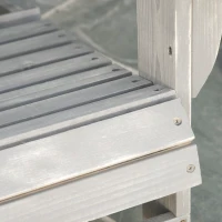 Outsunny Cadeira Adirondack de Madeira Cadeira Adirondack de Jardim com Assento Extra Largo 78x89x88 cm Cinza(m-13)