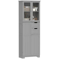 HOMCOM Mobile bagno alto con 4 ante, 2 cassetti e ripiani regolabili, Bianco(m-8)