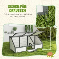 PawHut Schildkrötenbox, Outdoor Schildkrötengehege, bodenloses Design, leicht zu öffnen, Schildkrötenhaus, Weiß(m-4)