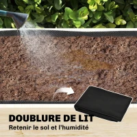 Outsunny Jardinière à 2 Niveaux avec Treillis, bac à fleurs, avec tissu non tissé, 108 x 62 x 120 cm, effet bois naturelle(m-7)