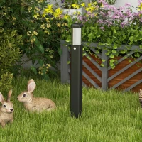 Outsunny Set de 2 lampi de exterior, stalpi luminoase LED, Etanche IP65, Lumina pentru alei si drumuri, negru(m-5)