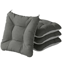 Outsunny 4-delige set stoelkussens 39,5 x 39,5 x 10 cm met banden, anti-slip outdoor indoor zitkussen(m-11)