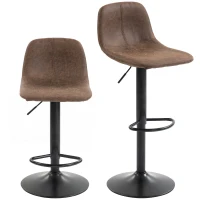 HOMCOM Bar Stools Set of 2, Modern Swivel Barstools with Footrest for Kitchen Island and Dining Room, Brown(m-10)